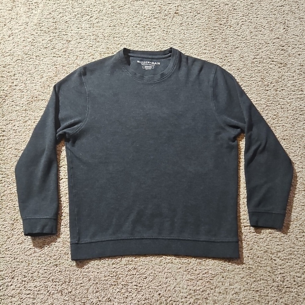 Mizzen + Main Sweater Mens Medium Long‎ Sleeve Performance Gray